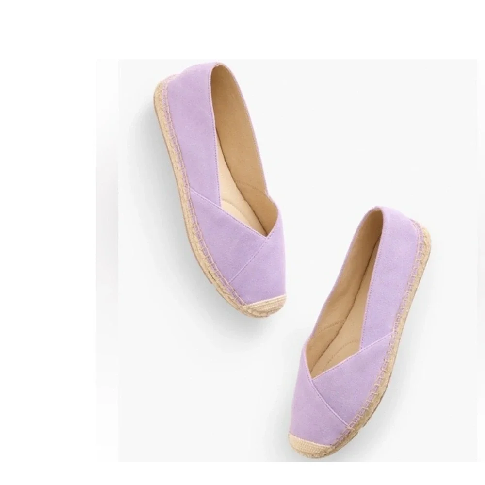 Talbots Womens‎ Lavender Purple Suede Leather Espadrille Flats Shoes Size 7 NWOT